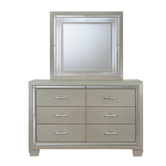 Platinum Youth Dresser & Mirror w/ LED Light Set