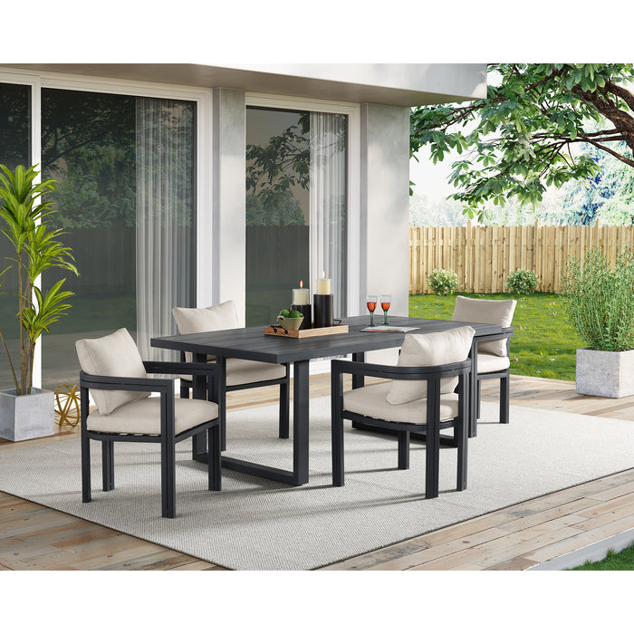 Playa Standard Height Dining Set in Dark Grey-Table and Four Chairs