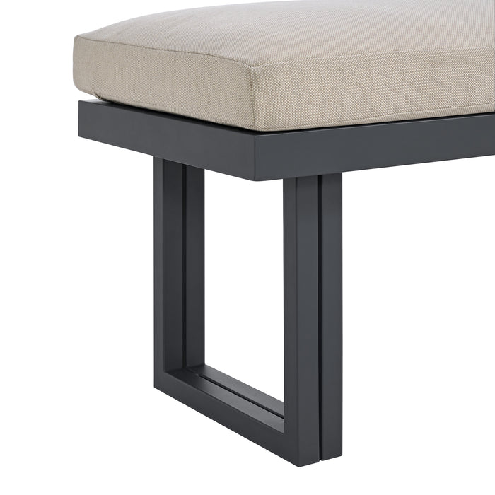 Playa Dining Bench - Dark Grey and Olefin Beige