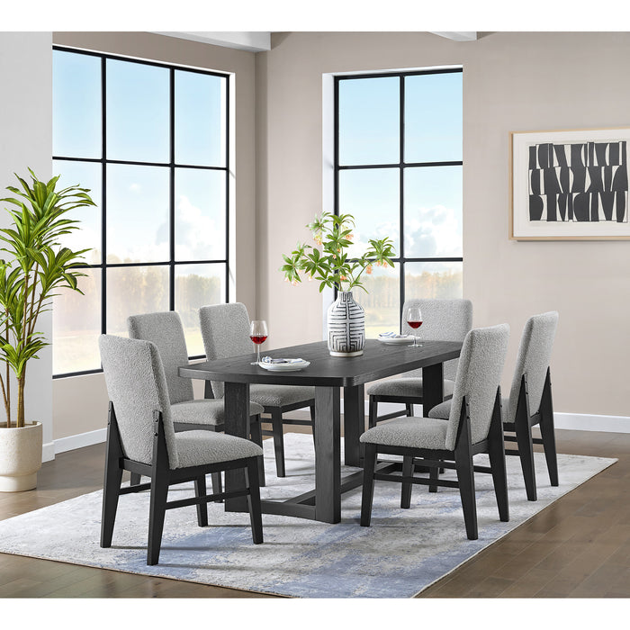 Portland Standard Height Dining Set in Black-Rectangular Table and Four Chairs