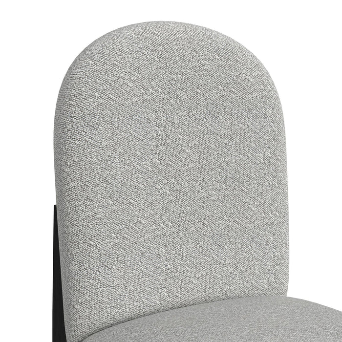 Portland Round Back Barstool with Grey Fabric in Black (2 Per Carton)