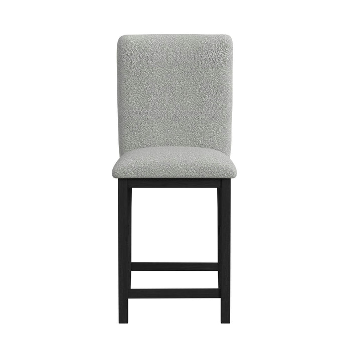Portland Square Back Barstool with Grey Fabric in Black (2 Per Carton)