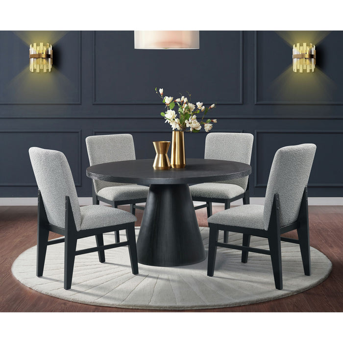 Portland Standard Height Dining Set in Black-Rectangular Table and Four Chairs