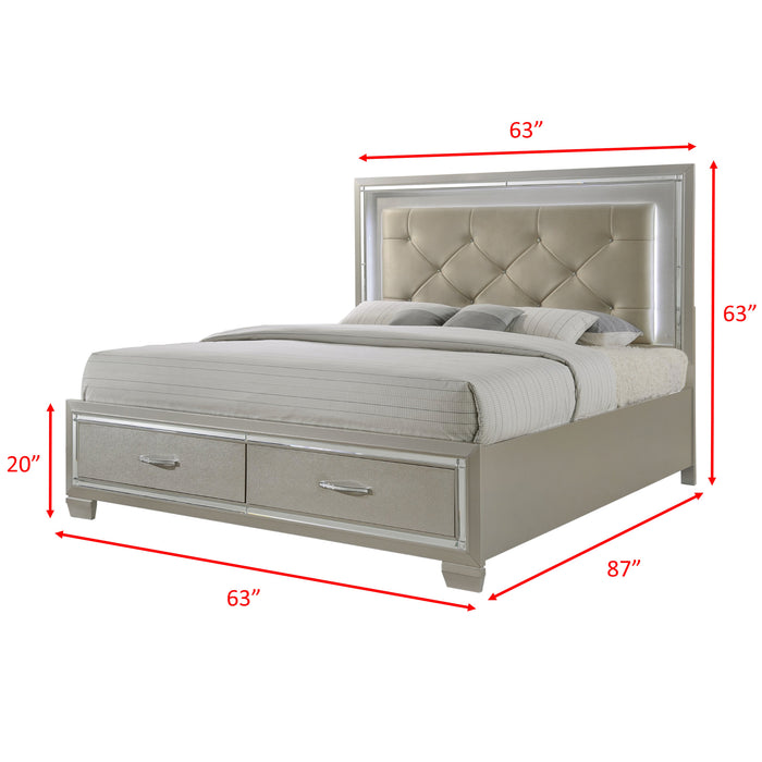 Platinum Platform Storage Bedroom Set