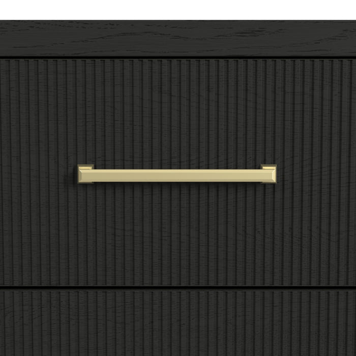 Ridgemont 5-Drawer Chest in Black with Grain