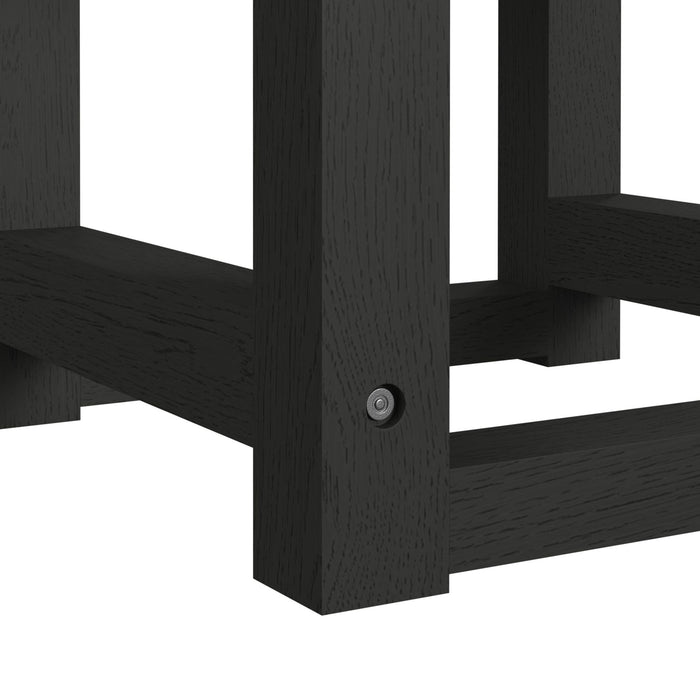 Ridgemont Dressing Stool with White Fabric in Black with Grain