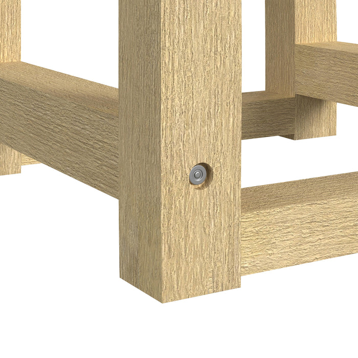 Ridgemont Dressing Stool with White Fabric in Natural