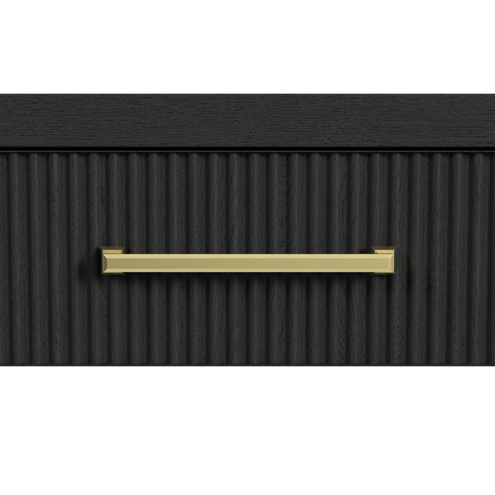 Ridgemont End Table with USB in Black with Grain