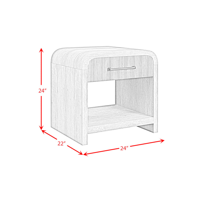 Ridgemont End Table with USB in Black with Grain