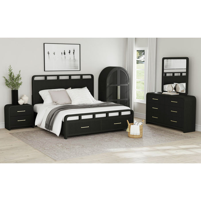 Ridgemont Storage Bed in Black with Grain