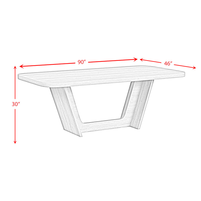 Ridgemont Rectangular Dining Table in Black with Grain