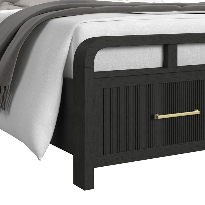 Ridgemont Storage Bed in Black with Grain
