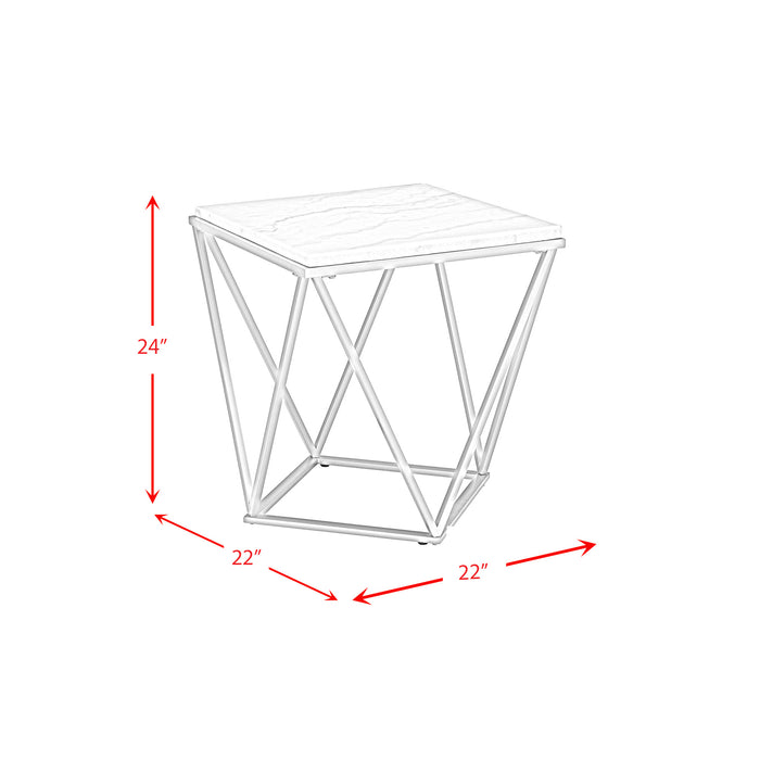 Riko 2PC Occasional Table Set in Gold-Coffee Table & End Table