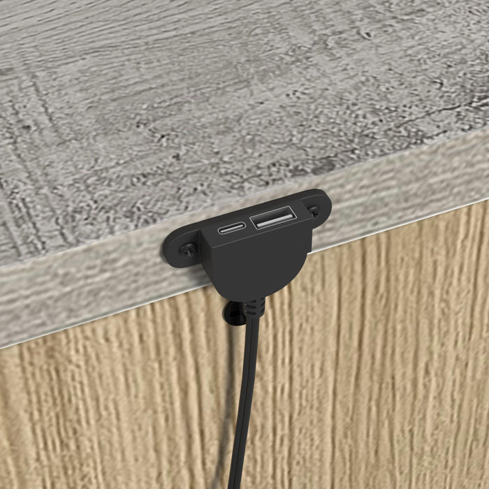 San Matteo 2-Drawer Nightstand with USB in Dual Tone