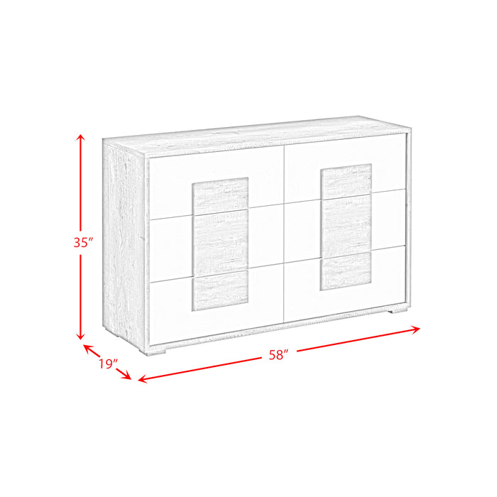 San Matteo 6-Drawer Dresser in Dual Tone