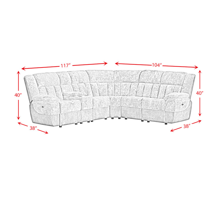 Santorini 6PC Motion Sectional Set in Dillon/Shire Grey