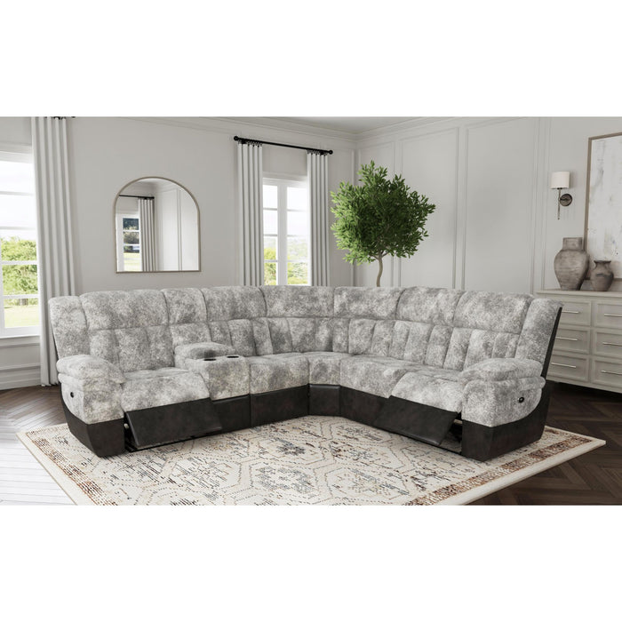 Santorini 6PC Motion Sectional Set in Dillon/Shire Grey