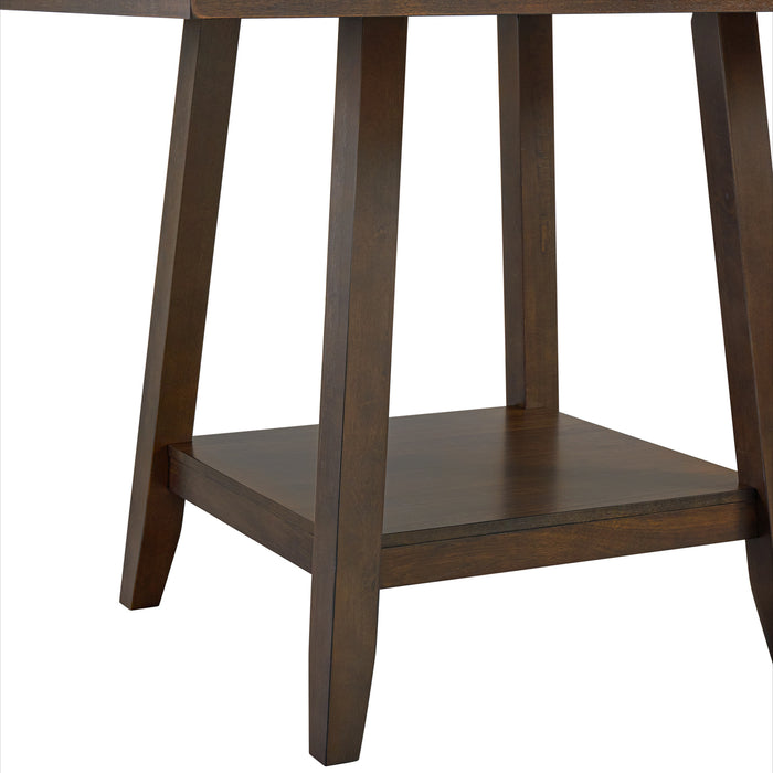 Seneca Square Counter Table with Lazy Susan in Brown