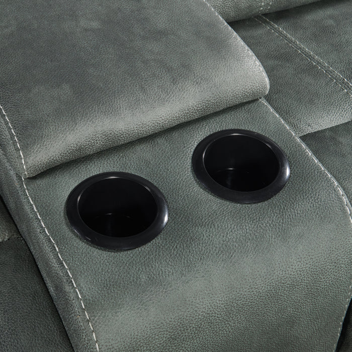 Sorrento 2PC Living Room Set in FB367 Charcoal-Sofa & Loveseat