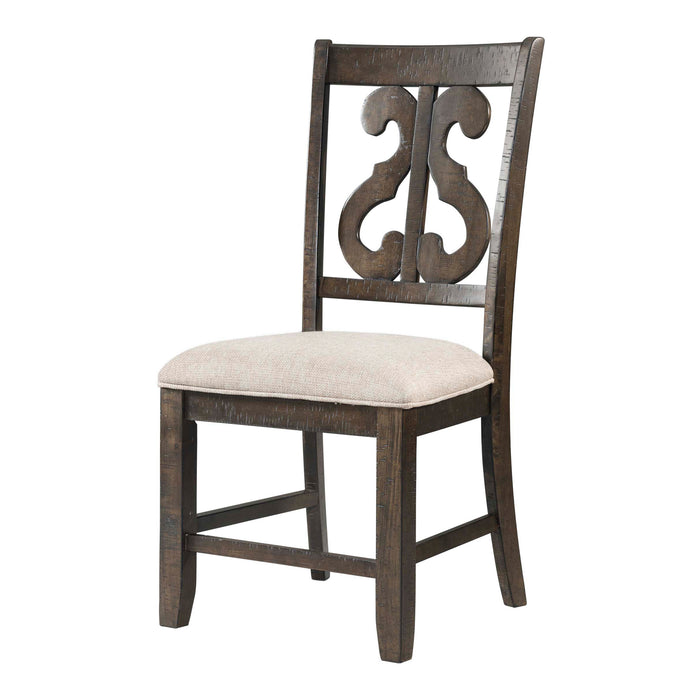 Stone Wooden Swirl Back Side Chair (2 Per Pack)