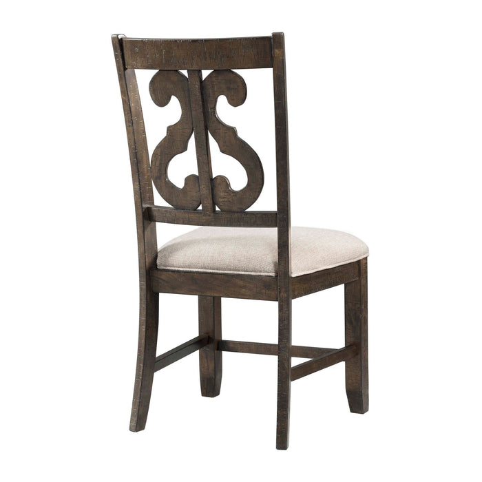 Stone Wooden Swirl Back Side Chair (2 Per Pack)