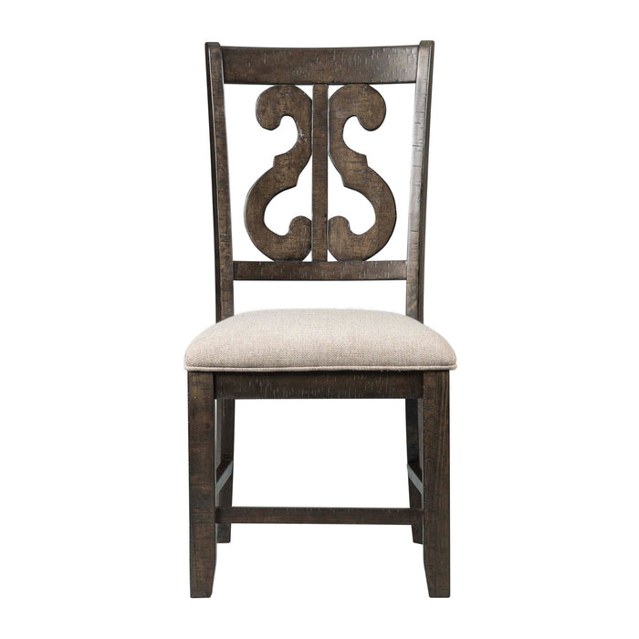 Stone Wooden Swirl Back Side Chair (2 Per Pack)