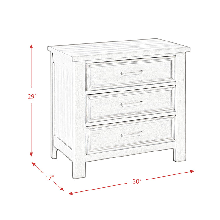 Sullivan 3-Drawer Nightstand in Drift Grey