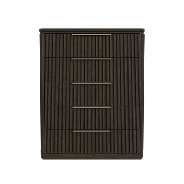 Sylvie 5-Drawer Chest in Dark Brown