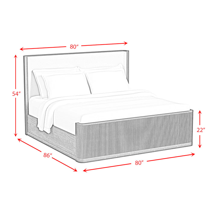Sylvie UPH Bed with White Fabric