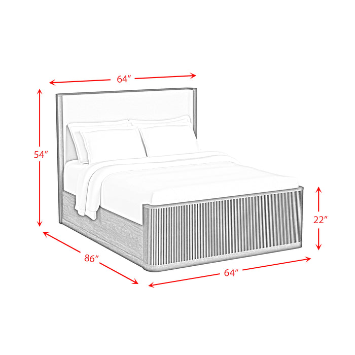 Sylvie UPH Bed with White Fabric