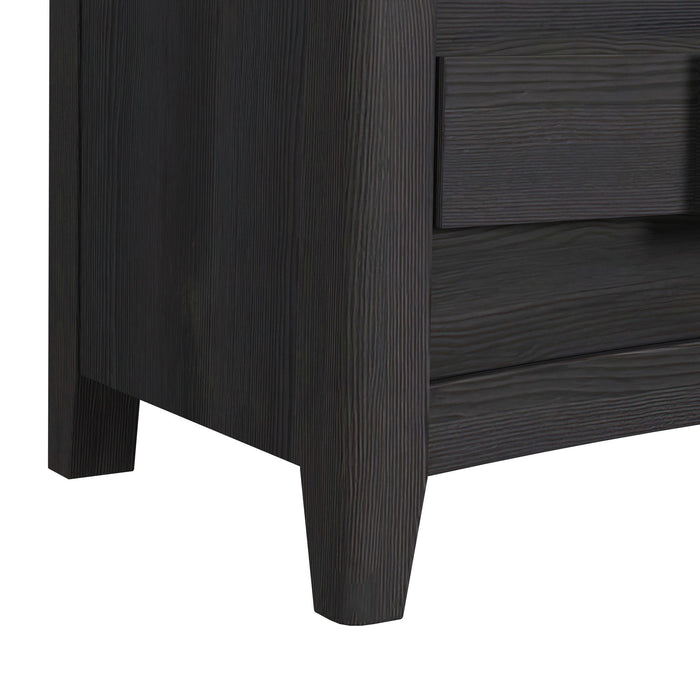 Tobias 2-Drawer Nightstand with USB in Black