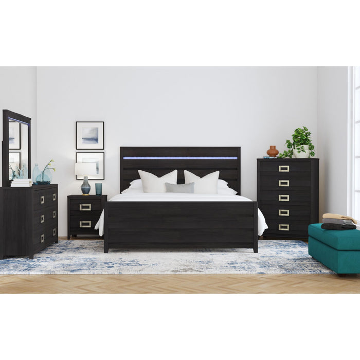 Tobias 5-Drawer Chest in Black
