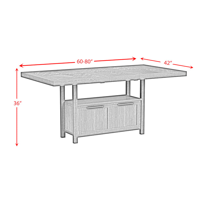 Transcend Counter Table with 20" Leaf in Charcoal