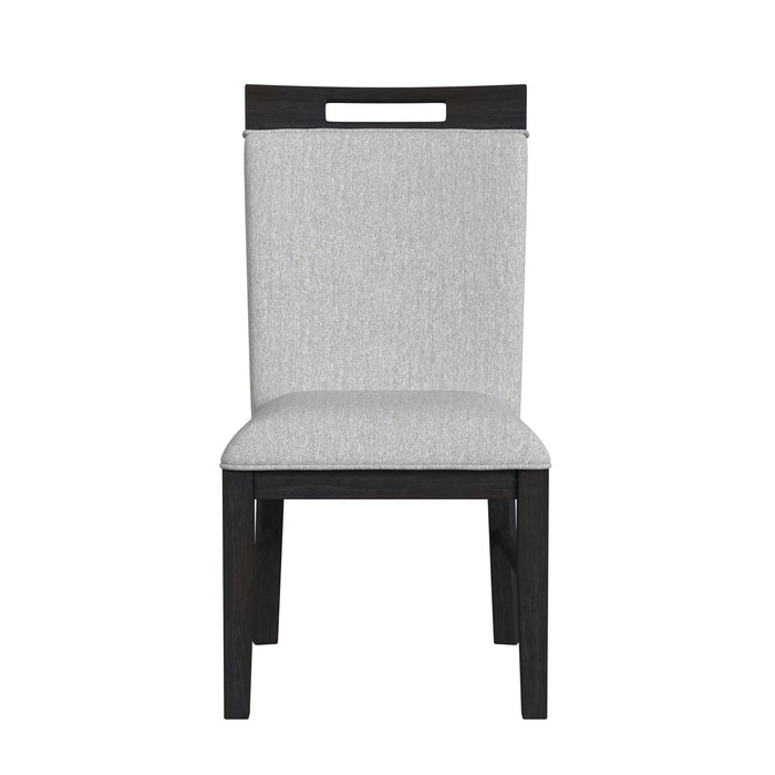 Transcend Dining Side Chair with Light Grey Fabric in Charcoal (2 Per Carton)