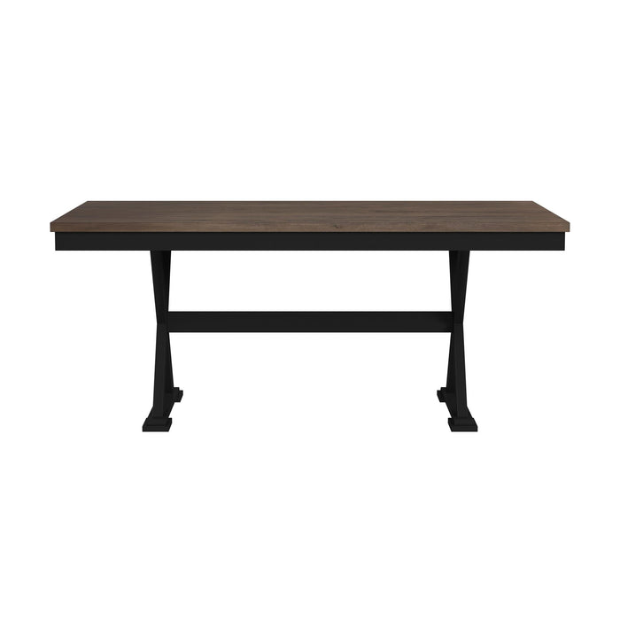 Tulane 6PC Dining Set with Table, 4 Chairs, and Bench in Oak and Black