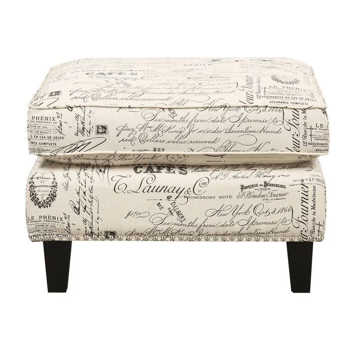 Erica 497 Ottoman W/Chrome Nail French Script (ISTA 3)