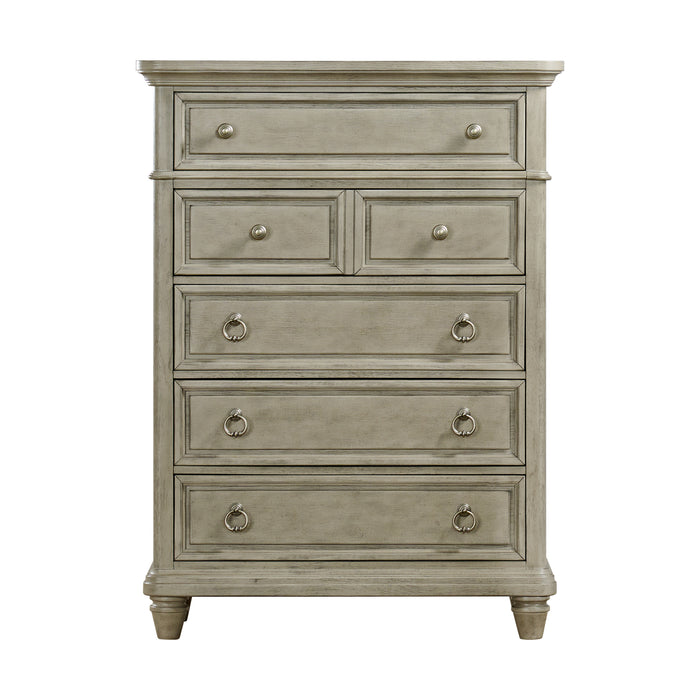 Whit-Ash 5-Drawer Chest in Light Grey