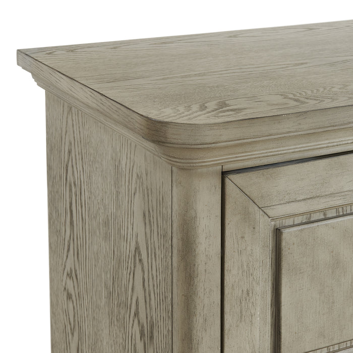 Whit-Ash 5-Drawer Door Chest in Light Grey