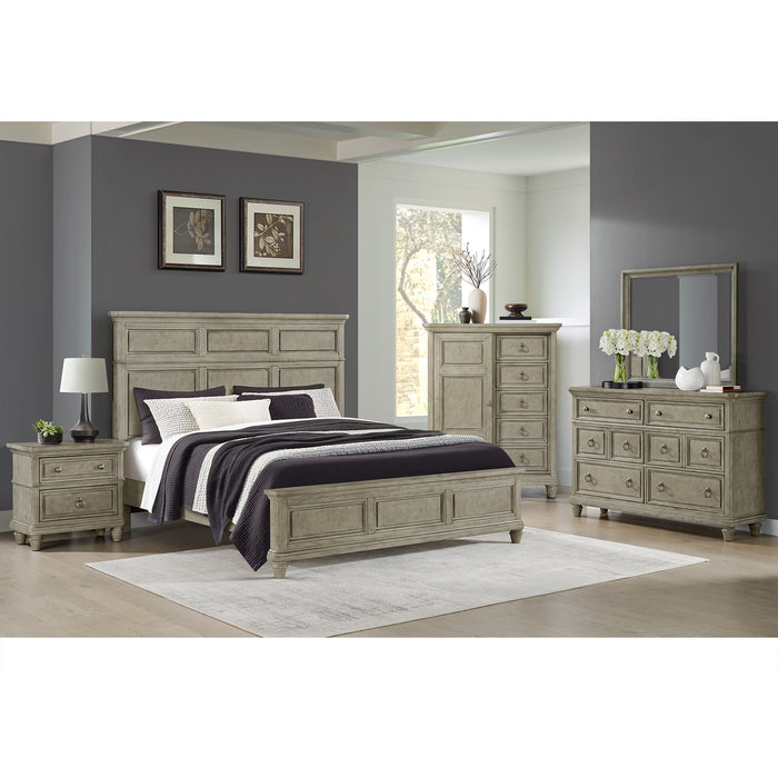 Whit-Ash Panel Bedroom Set with Door Chest