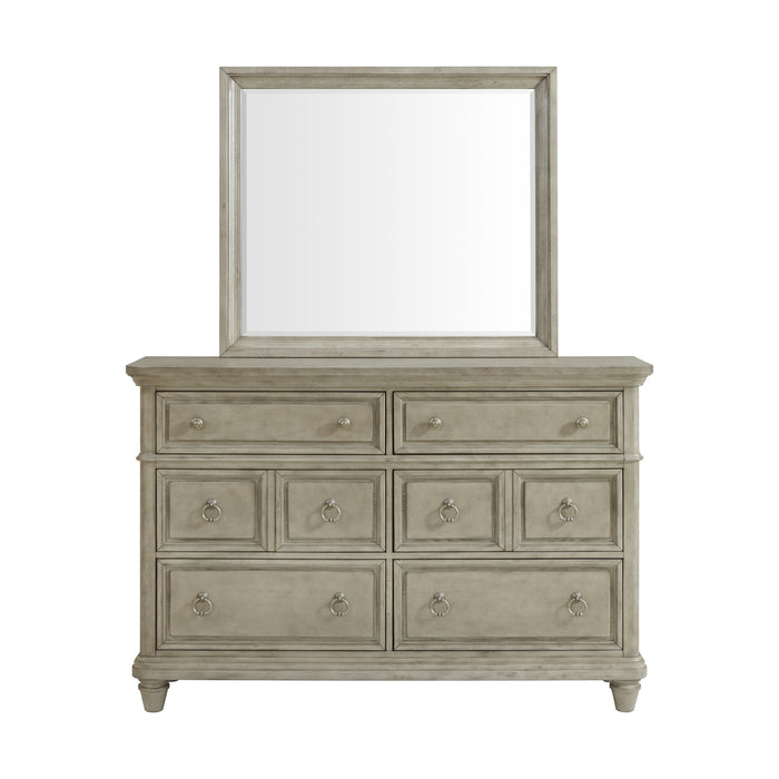 Whit-Ash Dresser and Mirror Set in Light Grey