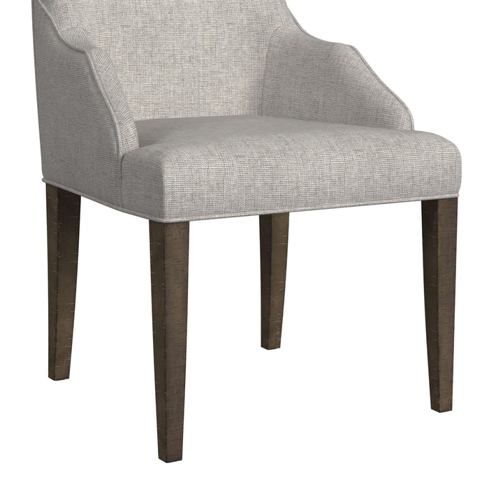 Yellowstone Dining Host Chair with Grey Fabric in Medium Brown (2 Per Carton)