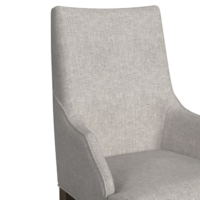 Yellowstone Dining Host Chair with Grey Fabric in Medium Brown (2 Per Carton)