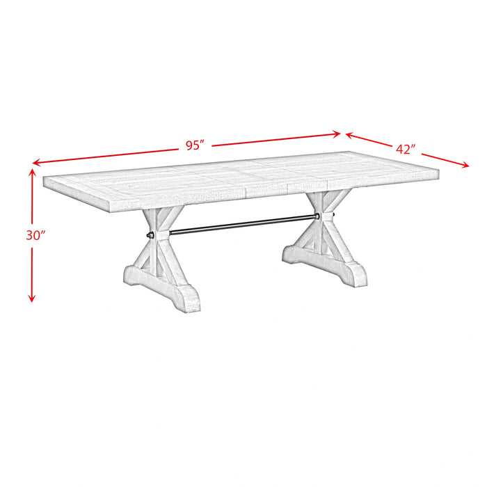 Yellowstone Dining Table with 2x12"" Leaves in Medium Brown