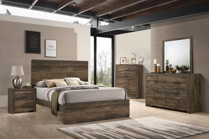 Elements International Bailey Mirror in Warm Walnut