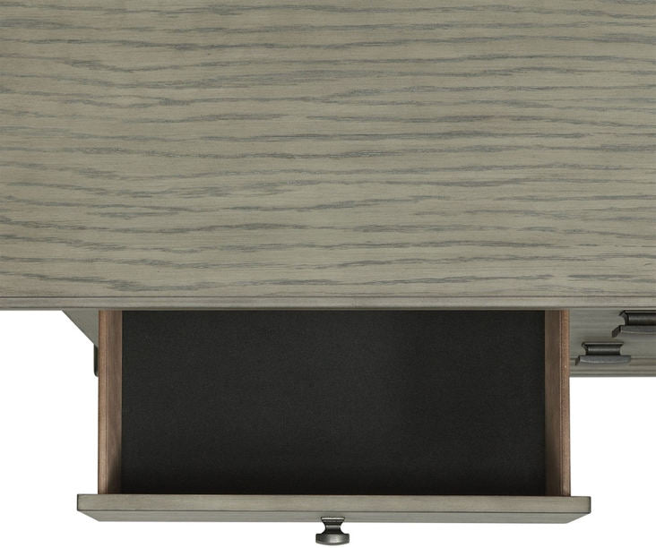 Elements International Crawford 3 Drawer Nightstand in Gray