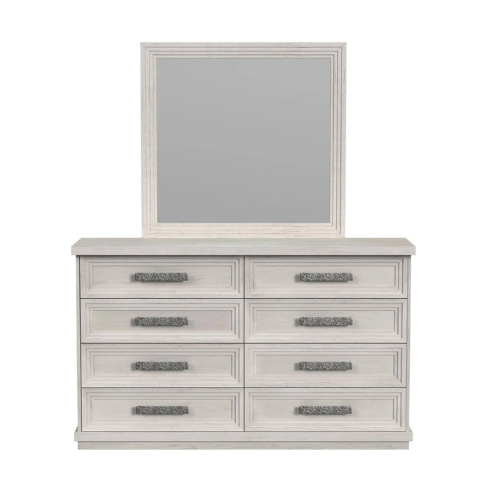 Avalanche Dresser and Mirror Set in Antique White