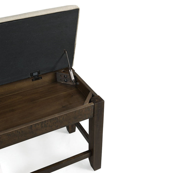 Elements International Colorado Counter Height Bench in Charcoal
