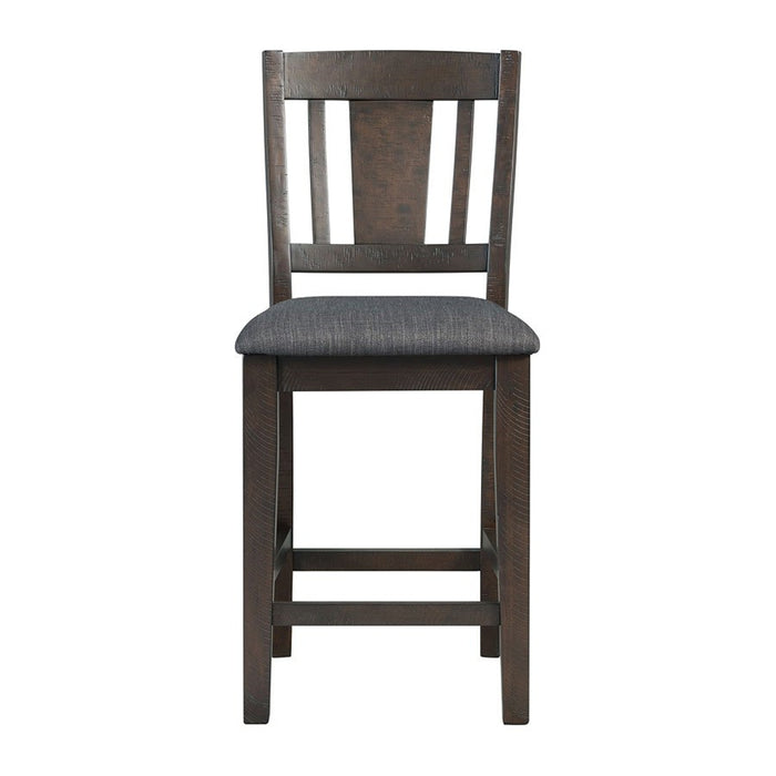 Elements International Cash Counter Height Chair (Set of 2) in Rustic Distressed Espresso