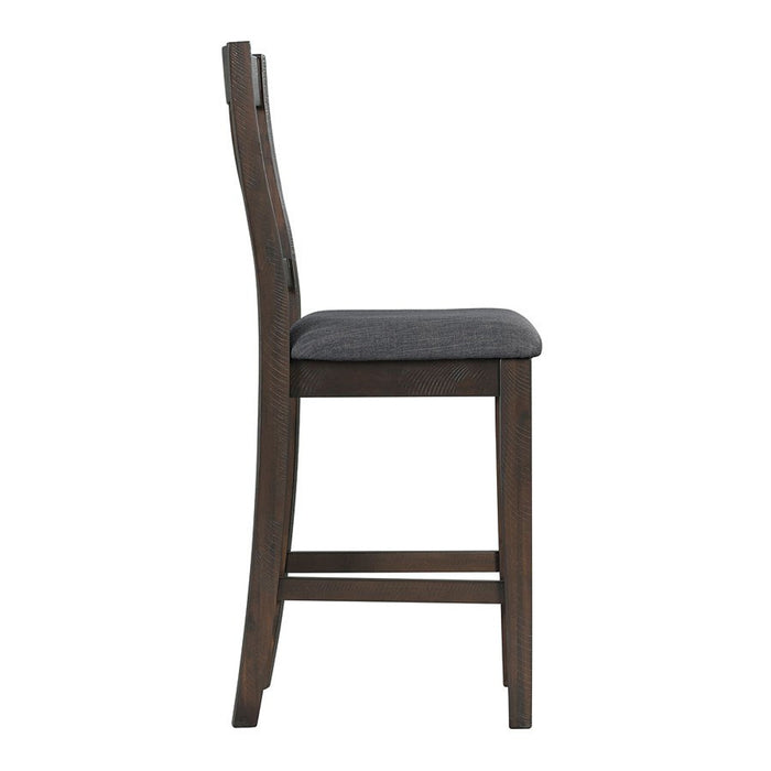 Elements International Cash Counter Height Chair (Set of 2) in Rustic Distressed Espresso