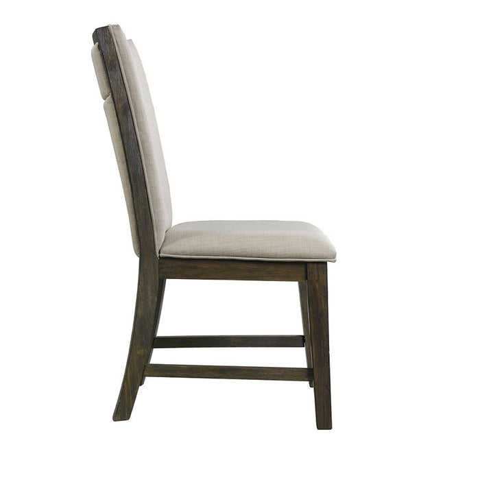 Elements International Grady Upholstered Side Chair (Set of 2) in Brown